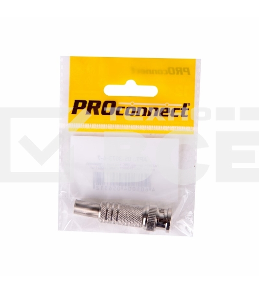 Разъем высокочастотный на кабель, штекер BNC под винт с пружиной, металл, (1шт.) (пакет) PROconnect