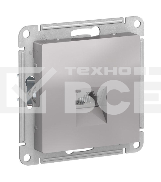 Механизм розетки компьютерной ATLAS DESIGN RJ45 алюм. SchE ATN000383