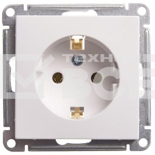 Механизм розетки W59 16А без защ. шторок с заземл. белый SchE RS16-154-1-86