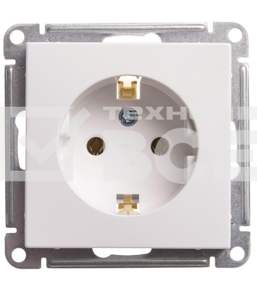 Механизм розетки W59 16А без защ. шторок с заземл. белый SchE RS16-154-1-86