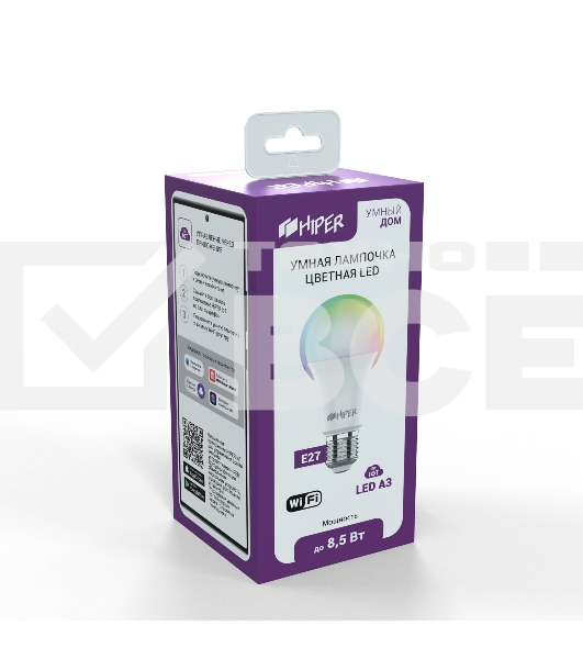 Умная лампочка HIPER IoT LED A3 RGB