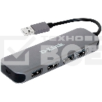 Концентратор USB D-Link DUB-H4/E1A, 4-port USB 2.0 Hub.4 downstream USB type A (female) ports, 1 upstream USB type A (male), support Mac OS, Windows XP/Vista/7/8/10, Linux, support USB 1.1/2.0, fast charge mode.Pow, фото4