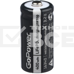 Аккумулятор  GoPower Li-ion16340 PK1 3V 650mAh с защитой