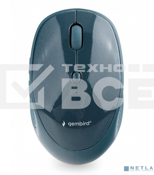 Мышь беспроводная Gembird MUSW-550 синий, 1600 dpi, радиоканал, Bluetooth, USB, кнопки - 6