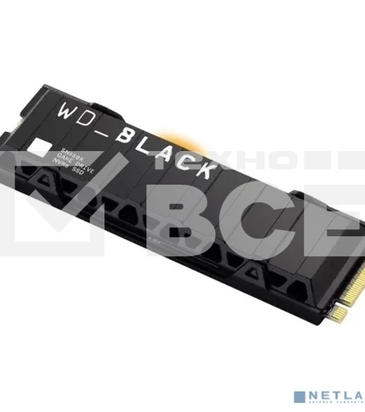 Накопитель SSD WD 1Tb Black SN850X, M.2(22x80mm), NVMe, PCIe 4.0 x4, 3D TLC, R/W 7300/6300MB/s, IOPs 800 000/1 100 000, TBW 600, DWPD 0.3, with Heat Spreader (12 мес.)