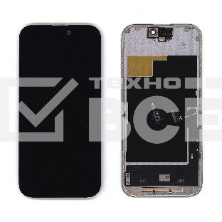 Дисплей (модуль) для Apple iPhone 15 Pro в сборе с тачскрином черный (Soft Oled)