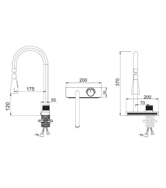 SUS130-017F-2 Смеситель для кухни, ø35