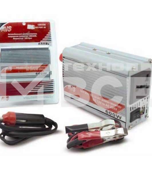 Преобразователь напряжения AVS 12/220V IN-600W 220В/12В 600Вт 14х9х6см