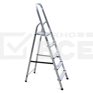 Стремянка UFUK 5 ст. алюминиевая Материал: алюминиевый профиль. Количество ступеней - 5. Высота до платформы - 110 см. Рабочая высота - 310 см. Фиксатор положения. Вес: 4,5 кг.