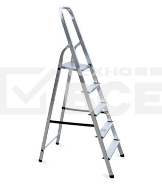 Стремянка UFUK 5 ст. алюминиевая Материал: алюминиевый профиль. Количество ступеней - 5. Высота до платформы - 110 см. Рабочая высота - 310 см. Фиксатор положения. Вес: 4,5 кг.