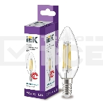 Лампа cветодиодная LED C35 Iek LLF-C35-7-230-40-E14-CL свеча прозр. 7Вт 230В 4000К E14 серия 360°, фото 1