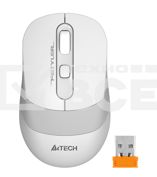 Мышь беспроводная A4Tech Fstyler FG10S белый/серый, 2000 dpi, радиоканал, USB, кнопки - 4