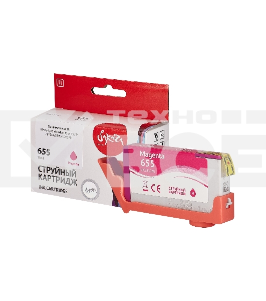 Картридж струйный Sakura CZ111AE (№655 Magenta) для HP, пурпурный, 11 мл., 600 к.