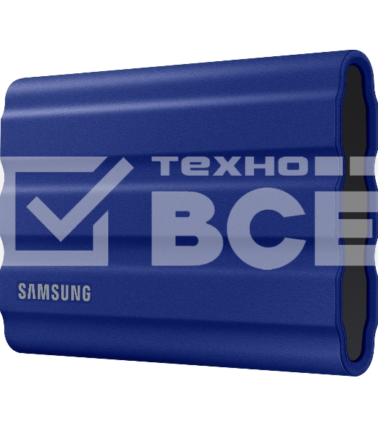 Накопитель  Samsung External SSD T7 Shield, 2TB, Type C-to-C/A, USB 3.2 Gen2, R/W 1050/1000MB/s, IP65, 88x59x13mm, 98g, Blue (12 мес.)