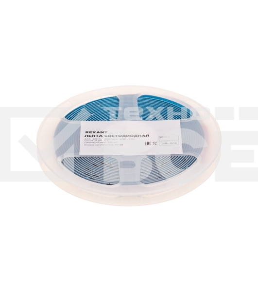 Лента светодиодная 24В, COB 8Вт/м, 320 LED/м, синий, 8мм, 5м, IP20 Rexant