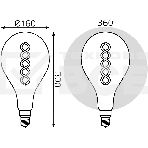 Лампа Filament А160 8W 620lm 2400К Е27 golden flexible LED, фото6