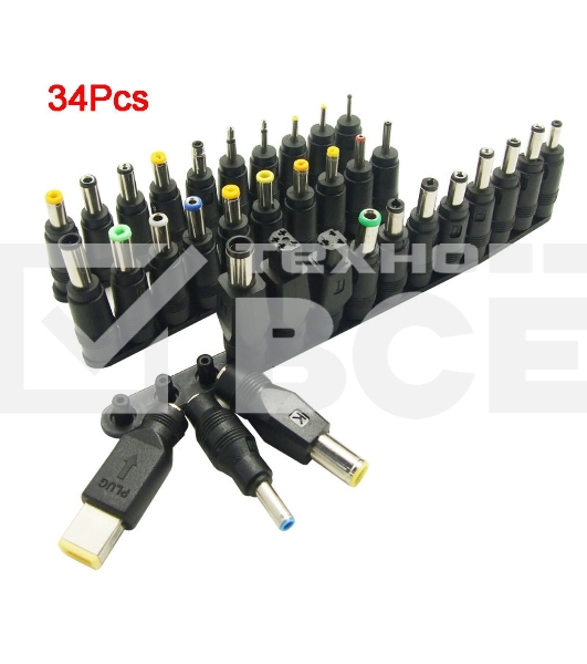 Набор из 34-х разъемов переходников для зарядки ноутбуков (34pcs/Set 5.5x2.1mm Multi-type Male Jack)