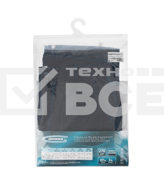 Брюки профессиональные рабочие, 97% хлопок 3% спандекс, XL Gross