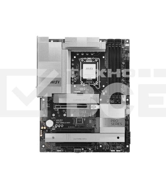 Материнская плата MSI PRO Z890-A WIFI, LGA 1851, Intel Z890, 4xDDR5, 4xSATA, 4xM.2, 1xPCIe 5.0 x16, 2xPCIe 4.0 x4, 1xHDMI, 2xUSB-C Thunderbolt 4, 1xUSB-C 3.2 Gen 2, 3xUSB-A 3.2 Gen 2, 4xUSB-A 3.2 Gen 1, 1x 5Gb LAN, 2x3.5 мм, 7.1, ATX
