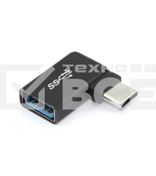 Переходник OTG USB Type A мама на Type-C папа угловой