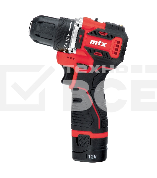 Дрель-шуруповерт аккумуляторная бесщет. MTX CDB-BL-12, Li-Ion, 12 В