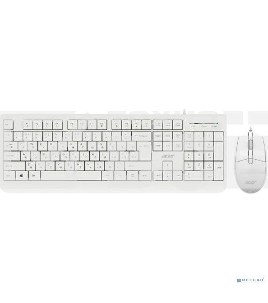 Комплект клавиатура+мышь Acer OCC400 проводной, USB, 2000 DPI, белый
