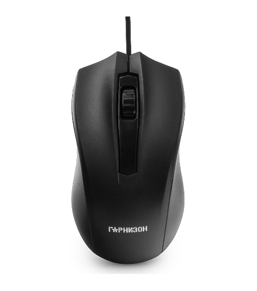 Мышь проводная Гарнизон GM-115 черный, 800 dpi, USB, кнопки - 3