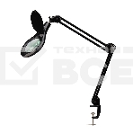 Лупа на струбцине Rexant, круглая, 5D, с подсветкой 56 SMD LED, черная 31-0406, фото 1