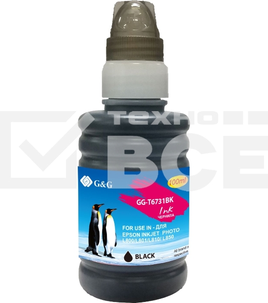 Чернила G&G GG-T6731BK черный100мл для Epson L800, L805, L810, L850