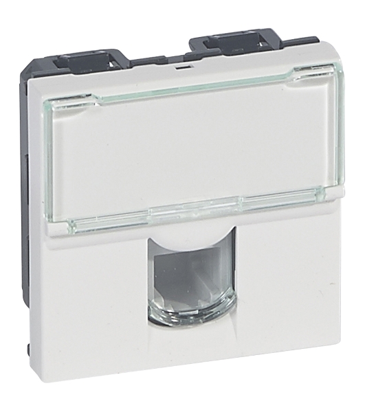 РОЗЕТКА ТЕЛЕФОННАЯ RJ 11 - ПРОГРАММА MOSAIC - 4 КОНТАКТА - 2 МОДУЛЯ - БЕЛАЯ