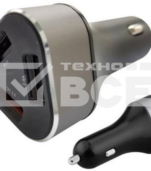 Автомобильная зарядное устройство ACD ACD-C233-X3B черный 23Вт, 3xUSB 1QC+2Smart, 3.6~12В, 3А RTL {120}