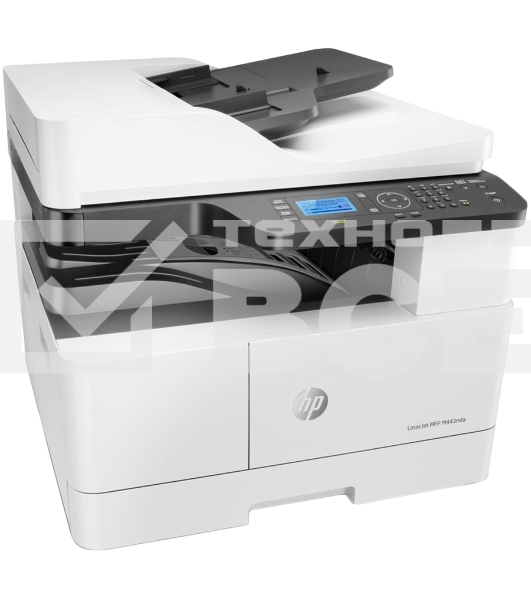МФУ лазерный HP LaserJet MFP M443nda (8AF72A), A3, ч/б, печ. до 25 стр/мин. (А4) до 13 стр/мин. (А3), скан. до 21 стр/мин., 1200 x 1200 dpi (печать) 600x600dpi (скан.), USB, RJ-45