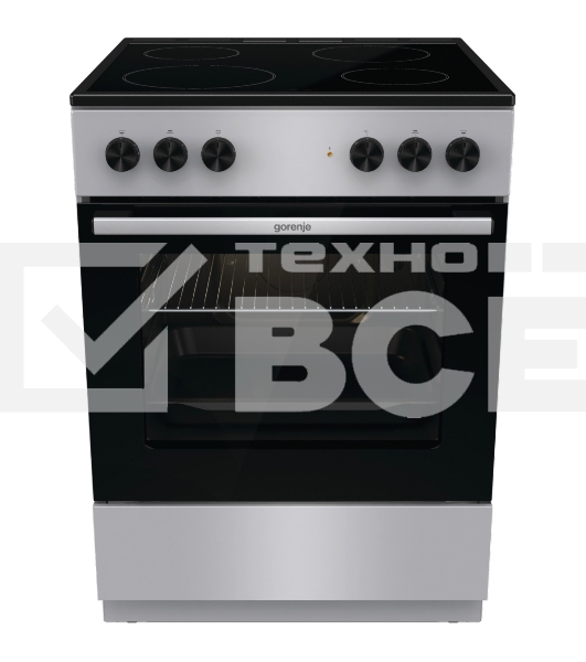 Плита электрическая Gorenje GEC6A11SG серый, конфорок 4 электрических, духовка 65 л, 60 см x 85 см x 60 см