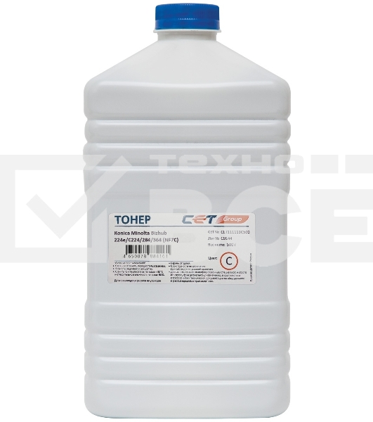 Тонер Cet NF7C TN-711C/514C CET111113C500 голубой бутылка 500гр. для принтера KONICA MINOLTA Bizhub C654/C754/C654e/C754e