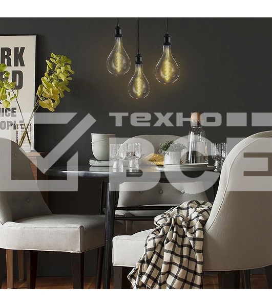 Лампа Filament А160 8W 620lm 2400К Е27 golden flexible LED