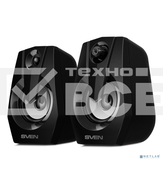 Колонки Sven 370 2.0 чёрные  (2x2W, USB, RGB подсветка)