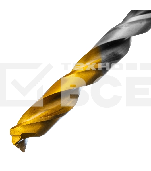 Сверло спиральное по металлу 7,5 x 109мм, Р6М5, Golden Tip, многогранная заточка Denzel