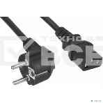 Кабель питания Filum FL-PC-SH90/C13-C2-3.0-BK ПВС-АП 3x1.5 CEE 7/7(Schuko) угловая  - C13, 220/250В, 10А, чёрный, 3м, фото 1