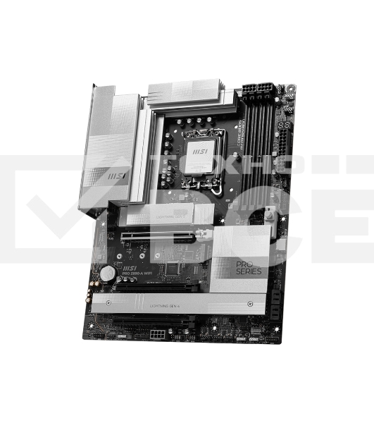 Материнская плата MSI PRO Z890-A WIFI, LGA 1851, Intel Z890, 4xDDR5, 4xSATA, 4xM.2, 1xPCIe 5.0 x16, 2xPCIe 4.0 x4, 1xHDMI, 2xUSB-C Thunderbolt 4, 1xUSB-C 3.2 Gen 2, 3xUSB-A 3.2 Gen 2, 4xUSB-A 3.2 Gen 1, 1x 5Gb LAN, 2x3.5 мм, 7.1, ATX