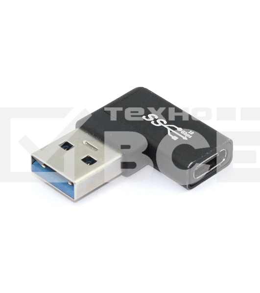 Переходник USB Type A папа на Type-C мама угловой