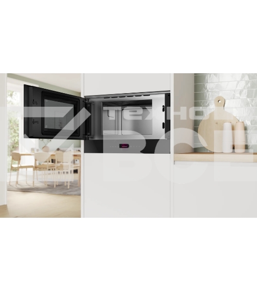 Микроволновая печь встраиваемая Bosch BFL9221B1 черный, 21 л, 900 Вт, переключатели - сенсор/поворотный механизм