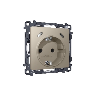 Комплект механизма электрической розетки 2USB С+C 20W с/з на винтовых зажимах 16A-250V ALFA Серо-бежевый матовый QUANT (AP3705, VM165) MA370510
