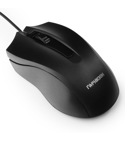 Мышь проводная Гарнизон GM-115 черный, 800 dpi, USB, кнопки - 3