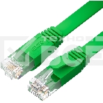 Патч-корд GCR PROF плоский прямой 1.5m, UTP медь кат.6, зеленый, 30 AWG, ethernet high speed 10 Гбит/с, RJ45, T568B, GCR-52837, фото5