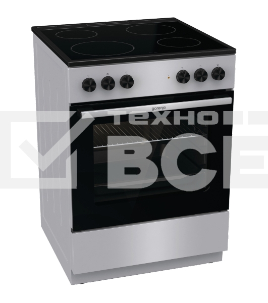 Плита электрическая Gorenje GEC6A11SG серый, конфорок 4 электрических, духовка 65 л, 60 см x 85 см x 60 см