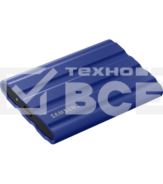 Накопитель  Samsung External SSD T7 Shield, 2TB, Type C-to-C/A, USB 3.2 Gen2, R/W 1050/1000MB/s, IP65, 88x59x13mm, 98g, Blue (12 мес.)