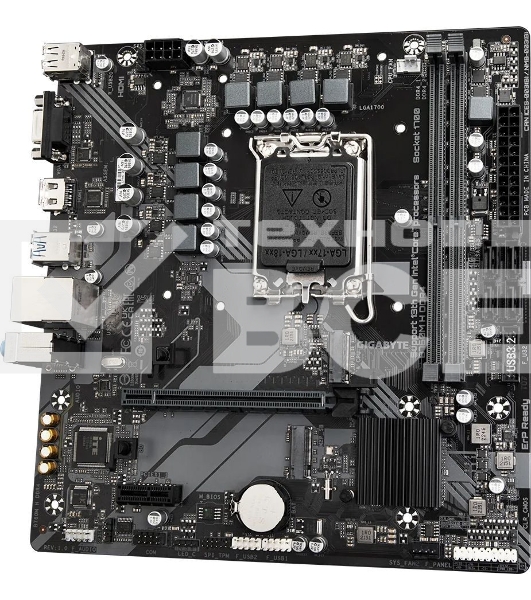 Материнская плата Gigabyte B760M H DDR4, LGA 1700, Intel B760, 2xDDR4, 4xSATA, 2xM.2, 1xPCIe 4.0 x16, 1xPCIe x1, 1xHDMI, 1xVGA, 1x 1Gb LAN, 2xUSB 2.0, 4xUSB 3.2 Gen 1, 3x3.5 мм, 7.1, Micro ATX