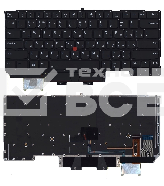 Клавиатура для ноутбука Lenovo ThinkPad X1 carbon Gen 6 2018 черная с подсветкой