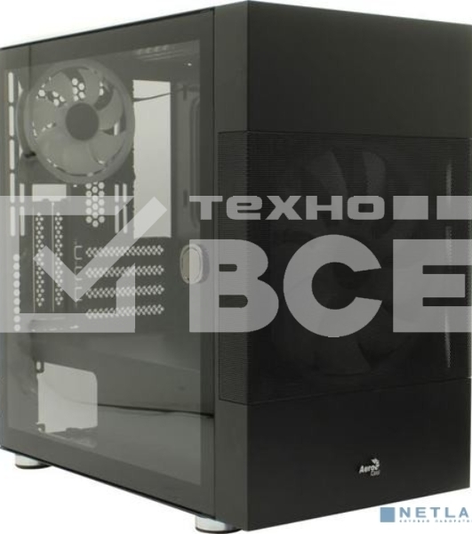 Компьютерный корпус Aerocool / Formula Atomic V1 без БП, mATX, боковое окно (закаленное стекло), черный