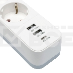 Сетевой фильтр Гарнизон EPS-3-CU2-W-2 2.0 Мультипорт 3р, 10А, 1xType-C PD, 2 х USB QC, 2м, ур.защиты 2+, белый, пак (21448), фото3